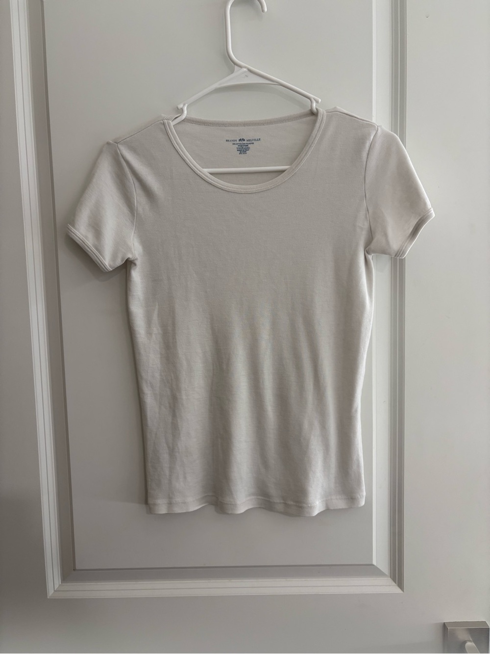 BRAND NEW BRANDY MELVILLE white short sleeve super flattering shirt
